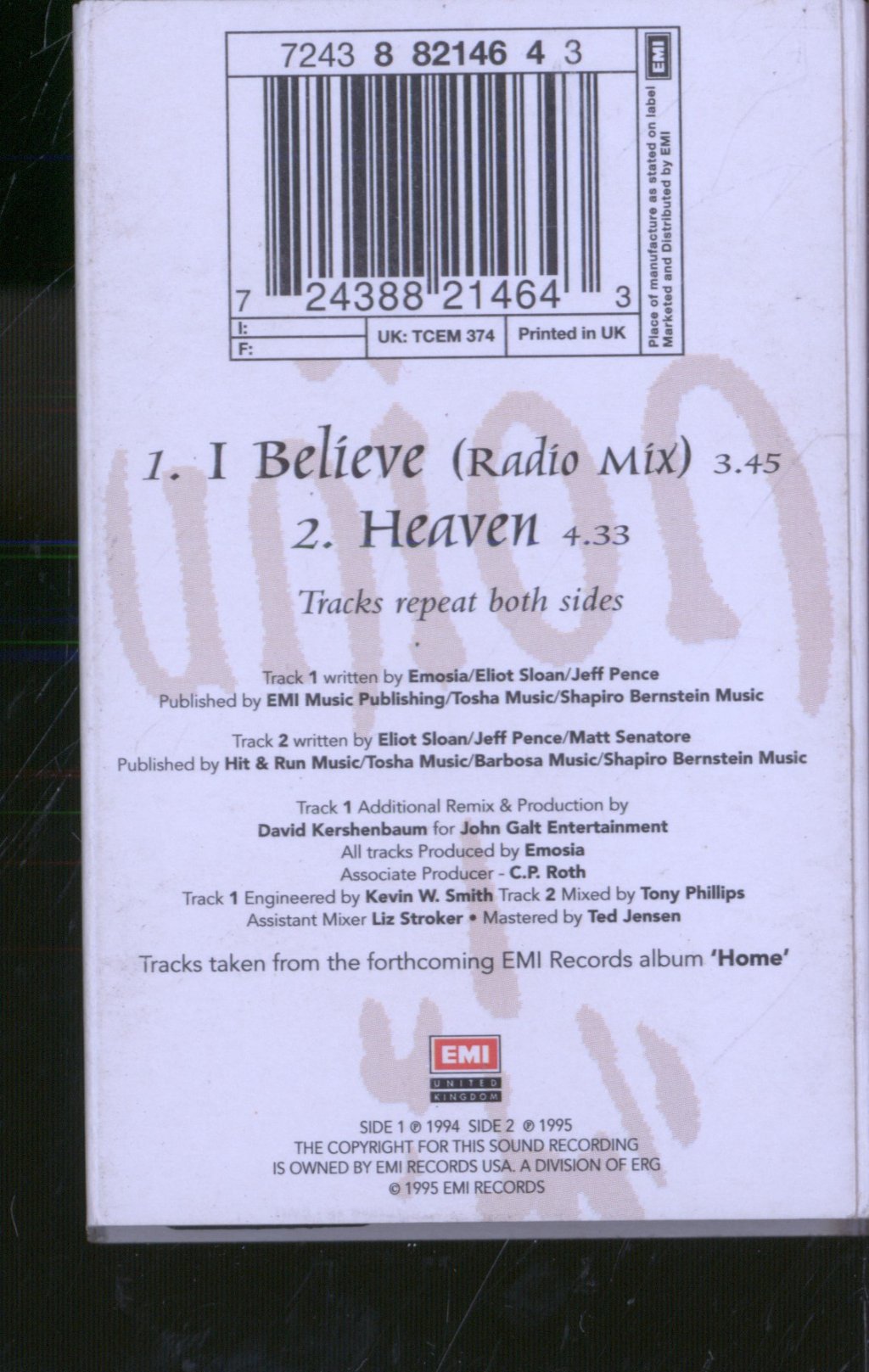 Blessid Union Of Souls - I Believe - Cassette