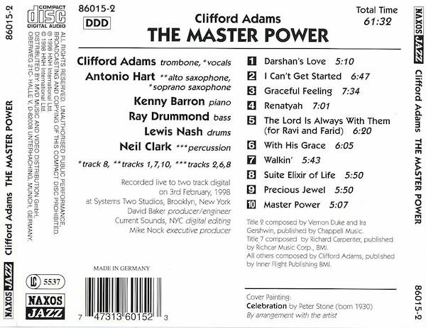 Clifford Adams - Master Power - Cd