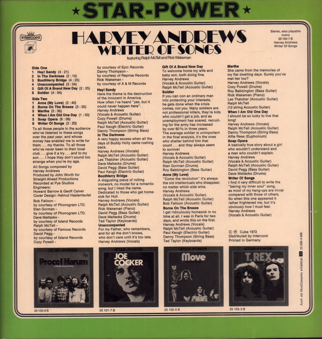 Harvey Andrews - Writer Of Songs - Lp