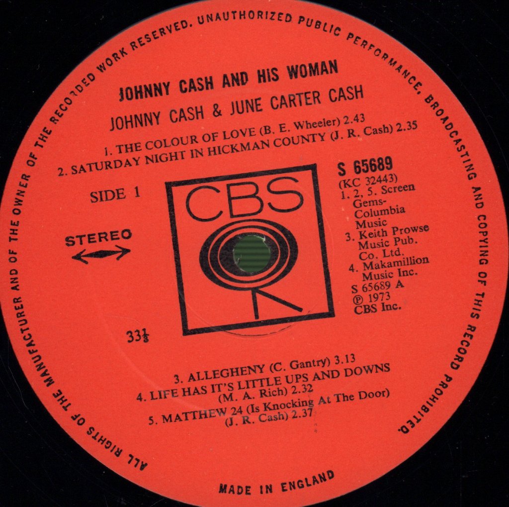 Johnny Cash And June Carter Cash - Johnny Cash And His Woman - Lp