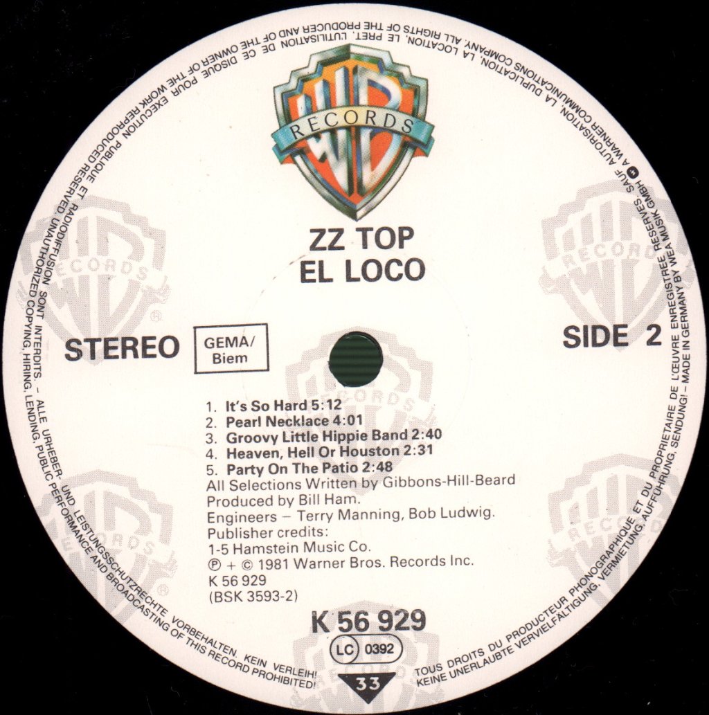 ZZ Top - El Loco - Lp