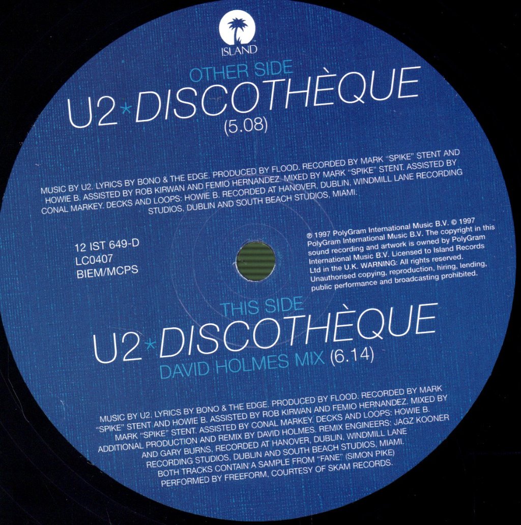 U2 - Discothèque - Triple 12 Inch