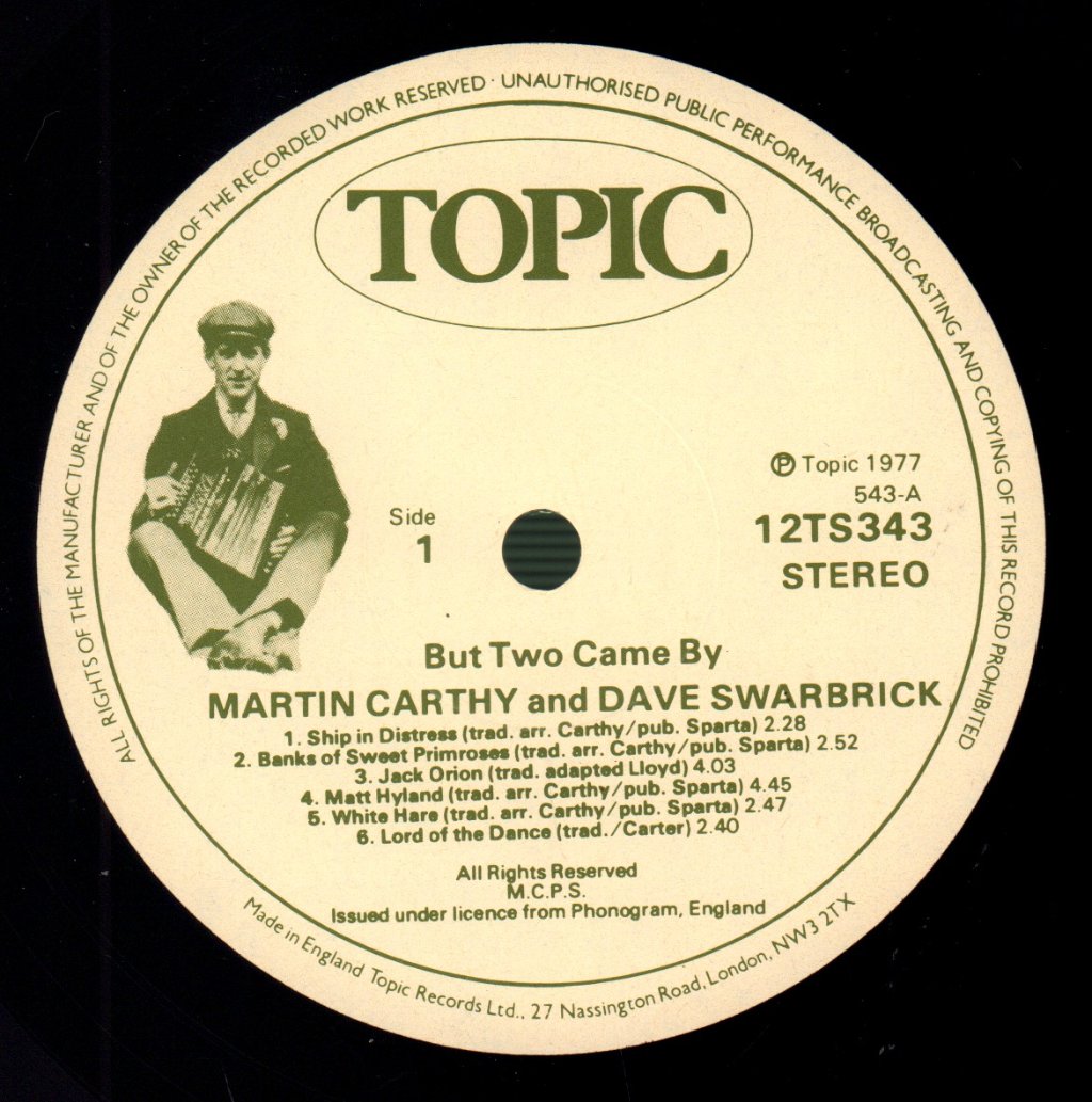 Martin Carthy And Dave Swarbrick - But Two Came By - Lp