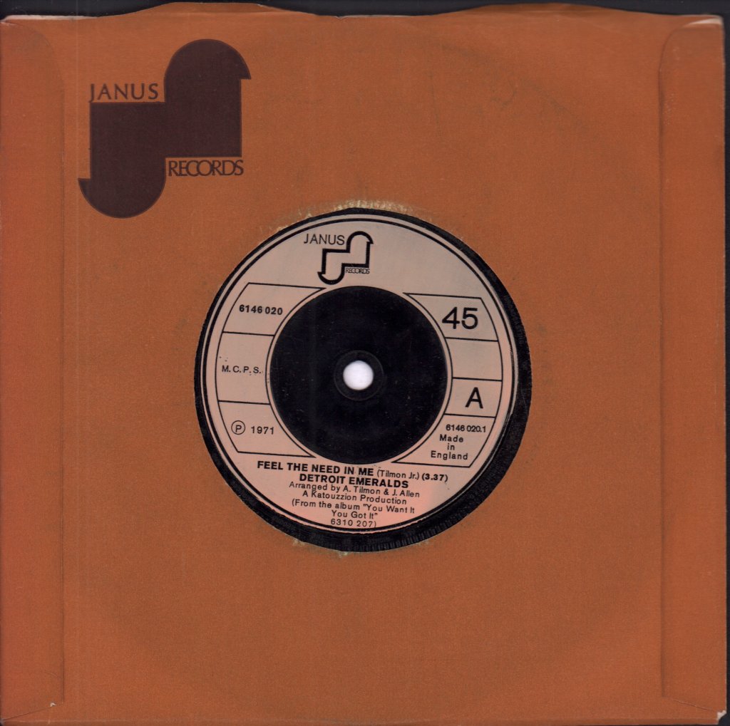 Detroit Emeralds - Feel The Need In Me - 7 Inch