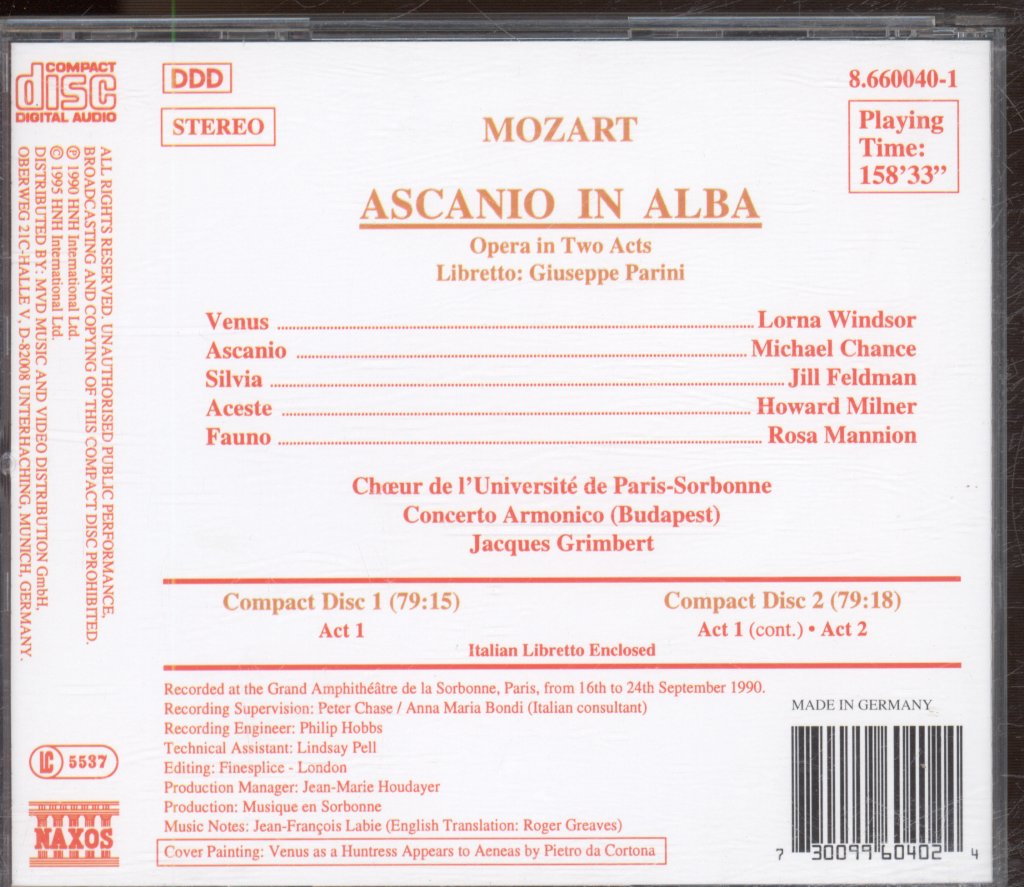 Concerto Armonico, Jacques Grimbert - Mozart - Ascanio In Alba - Double Cd