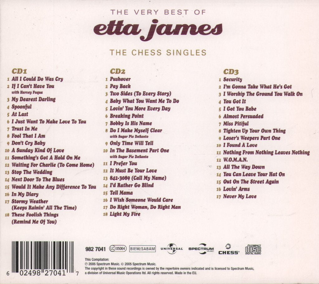 Etta James - Very Best Of Etta James - The Chess Singles - Cd Set