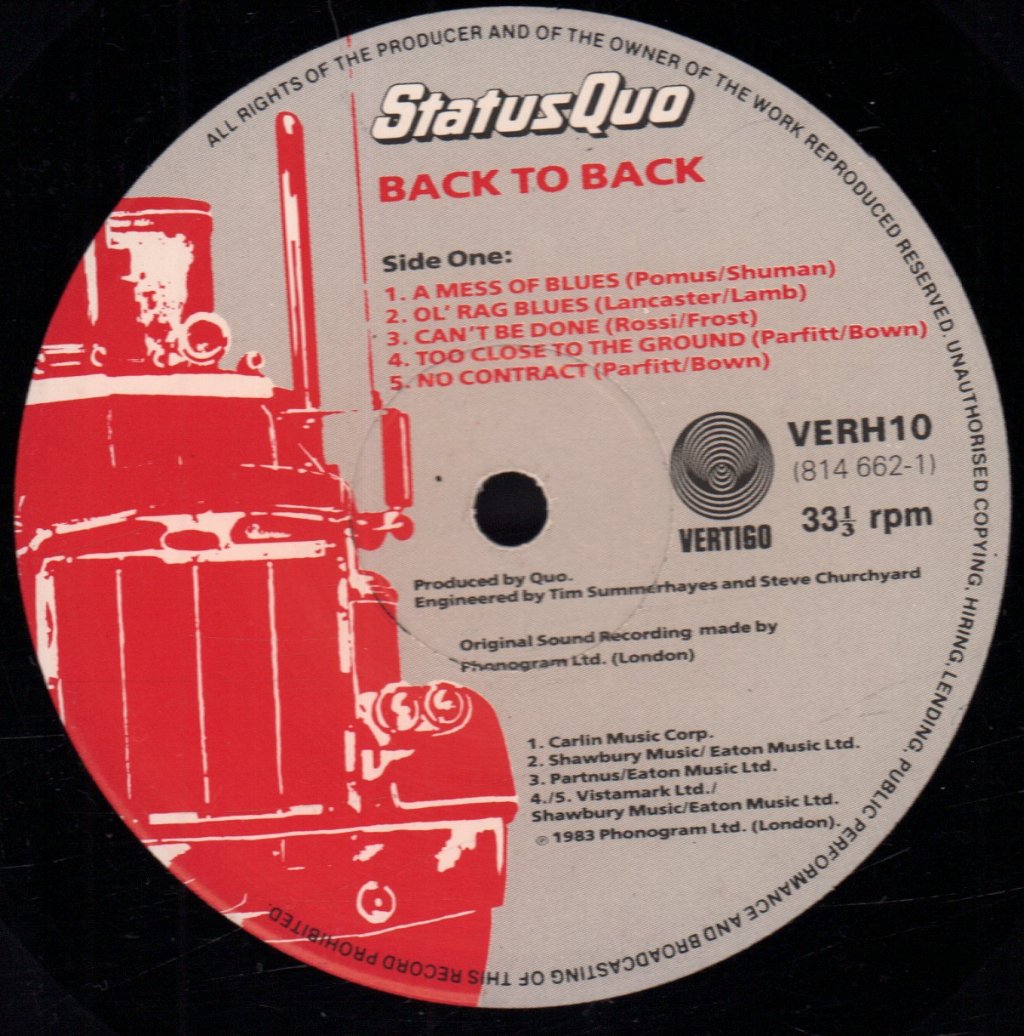 Status Quo - Back To Back - Lp