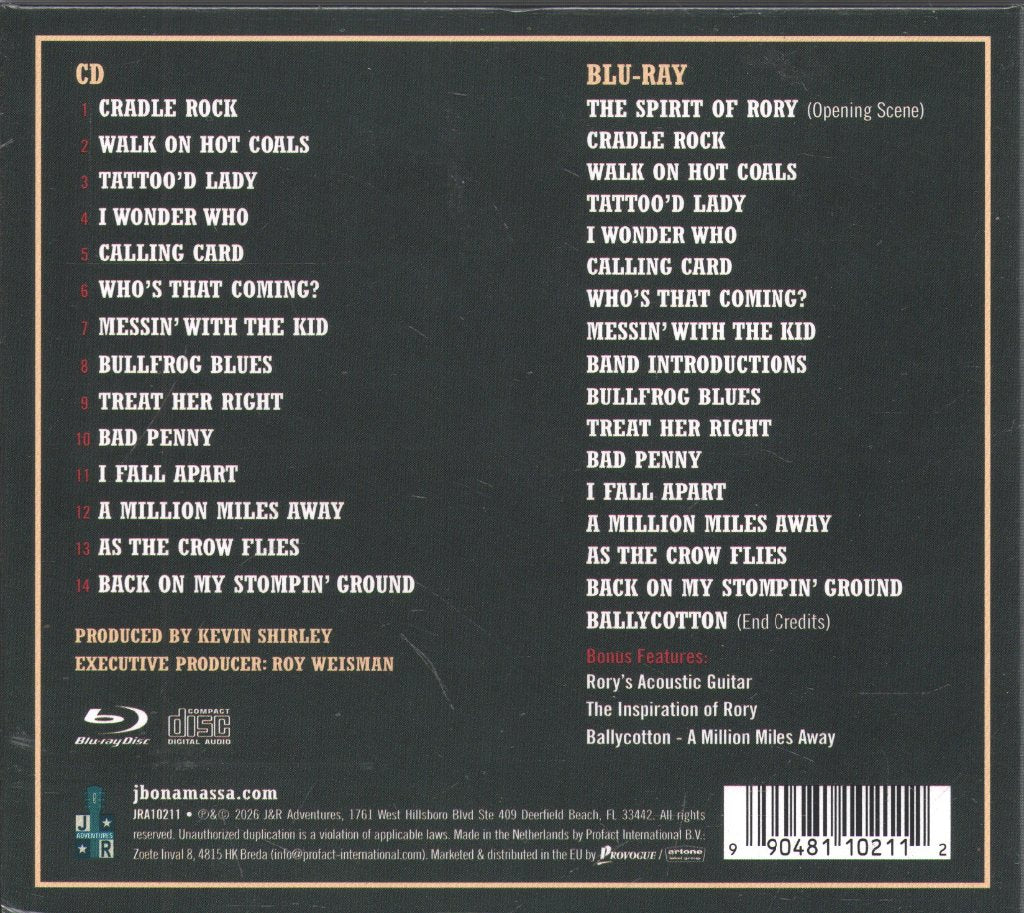 Joe Bonamassa - The Spirit of Rory: Live From Cork - CD/Blu-ray