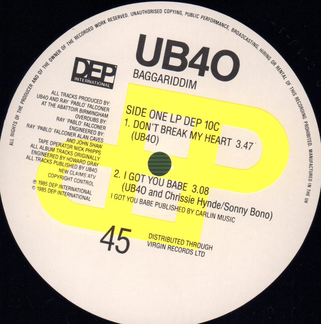 UB40 - Baggariddim - Double Lp