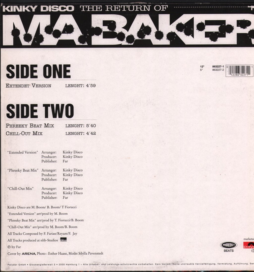 Kinky Disco - Return Of Ma Baker - 12 Inch