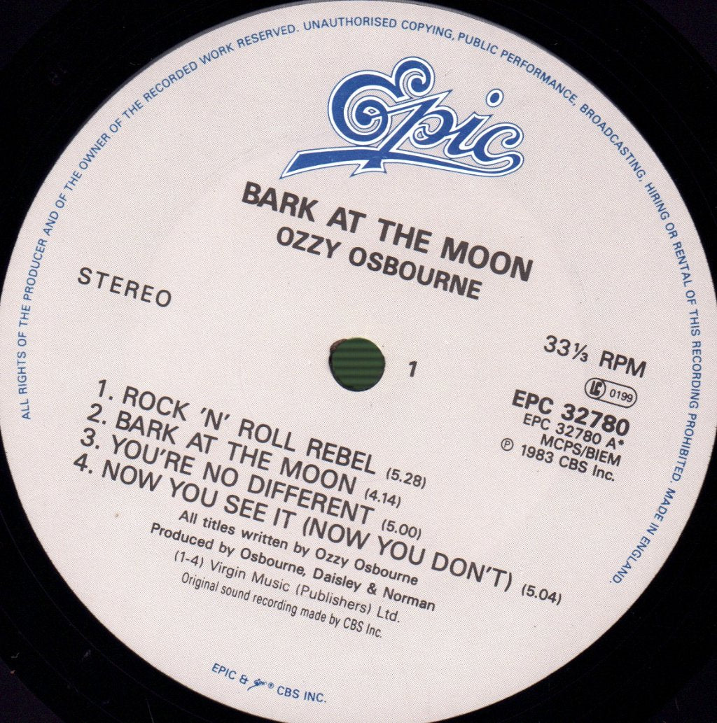 Ozzy Osbourne - Bark At The Moon - Lp