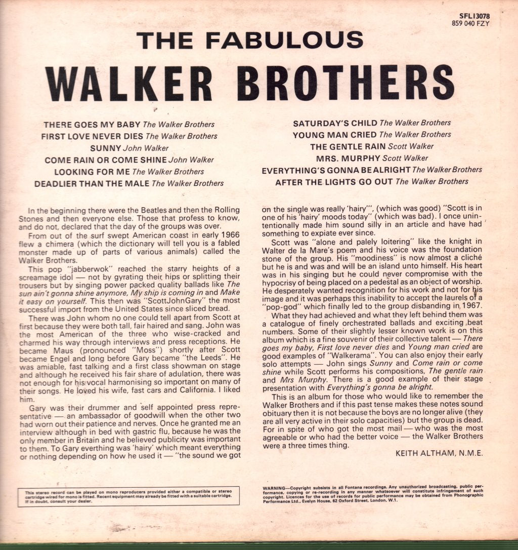 Walker Brothers - Fabulous - Lp