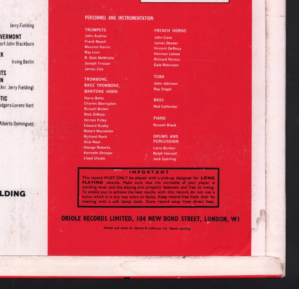 Jerry Fielding Orchestra - Magnificence In Brass - Lp