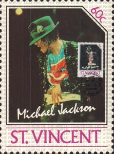 Michael Jackson - St Vincent 60C Stamp First Day Issue Postcard - Card
