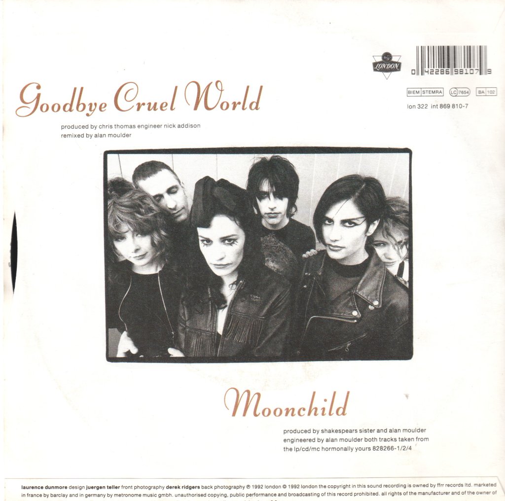 Shakespear's Sister - Goodbye Cruel World - 7 Inch
