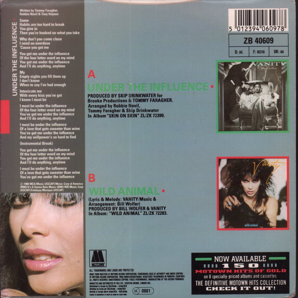 Vanity - Under The Influence - 7 Inch