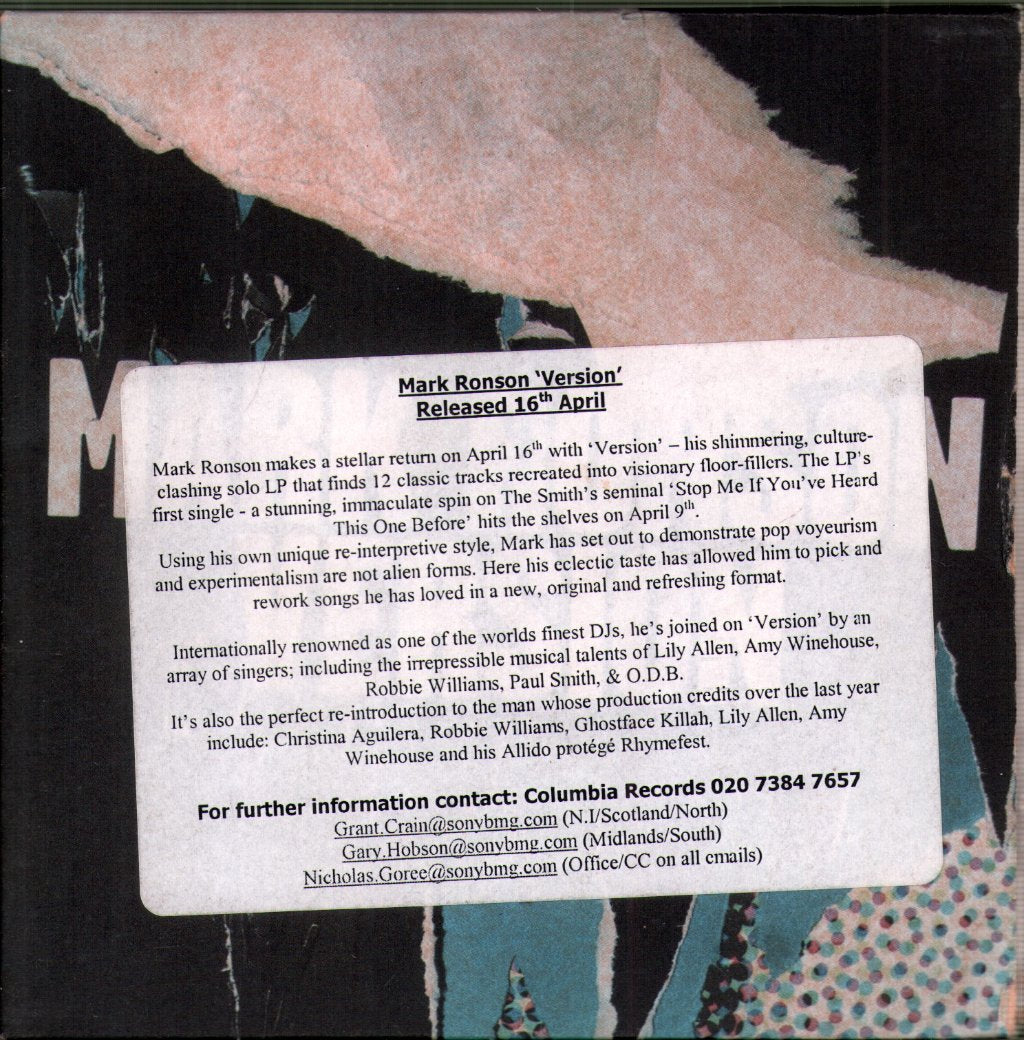 Mark Ronson - Version - Cd