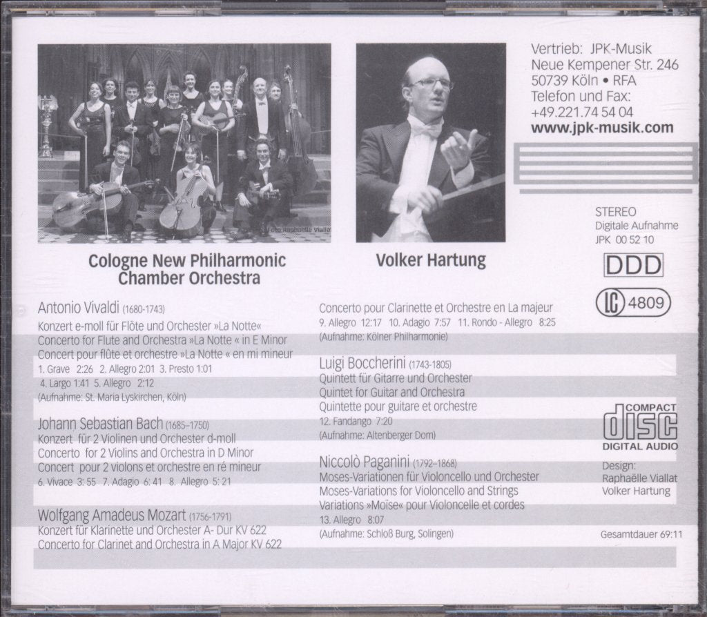 Cologne New Philharmonic Chamber Orchestra, Volker Hartung - Vivaldi / Bach / Mozart - Soloconcerts No. 2 - Cd