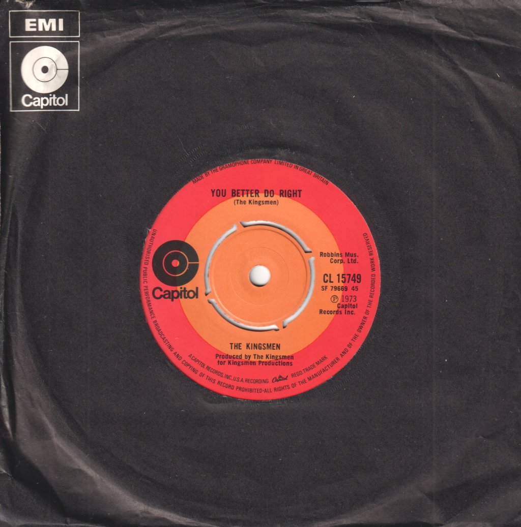 Kingsmen - You Better Do Right - 7 Inch