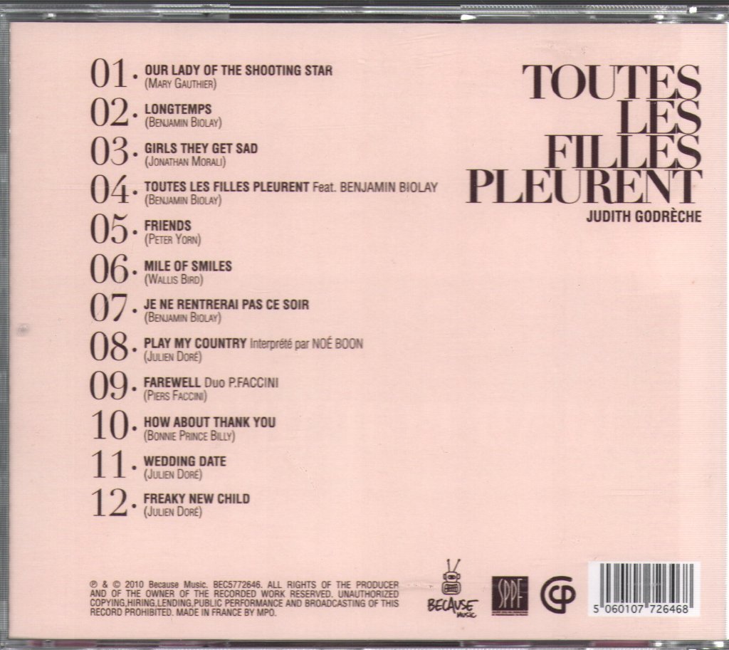 Judith Godrèche - Toutes Les Filles Pleurent - Cd