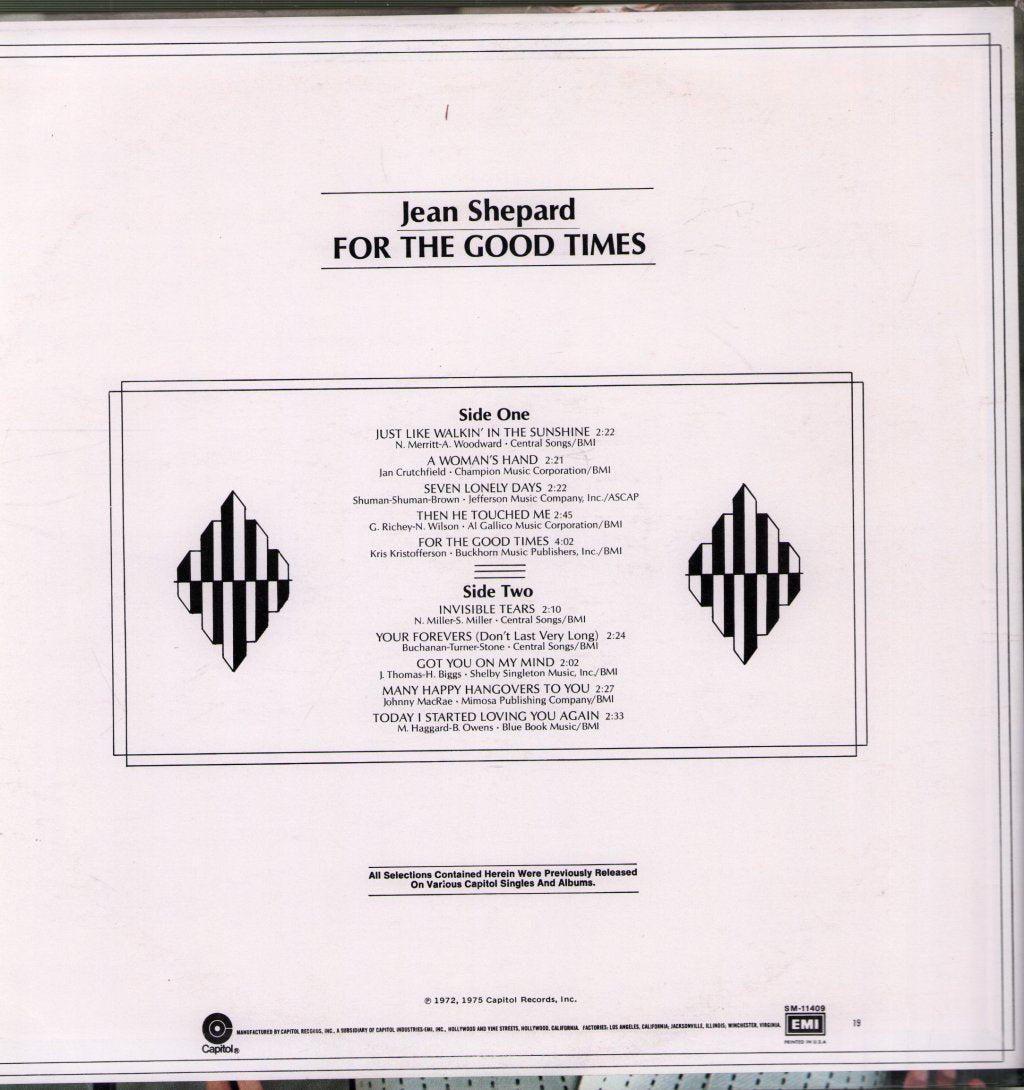 Jean Shepard - For The Good Times - Lp
