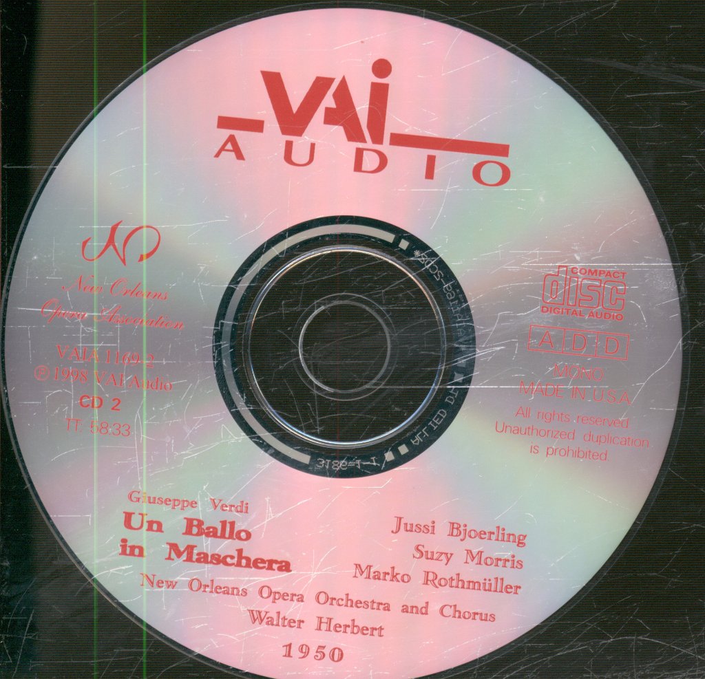 Jussi Bjoerling - Verdi - Un Ballo In Maschera - Double Cd