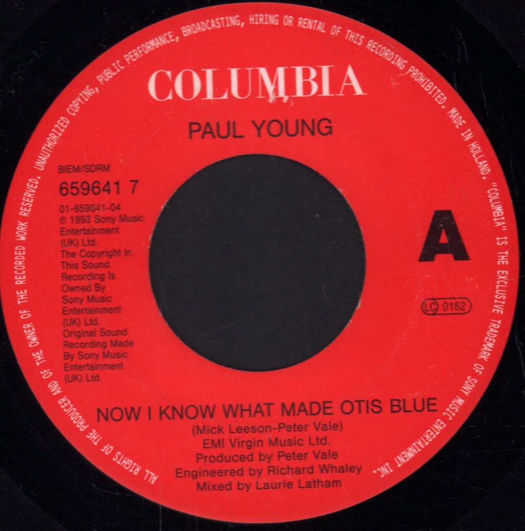 Paul Young - Now I Know What Made Otis Blue - 7 Inch
