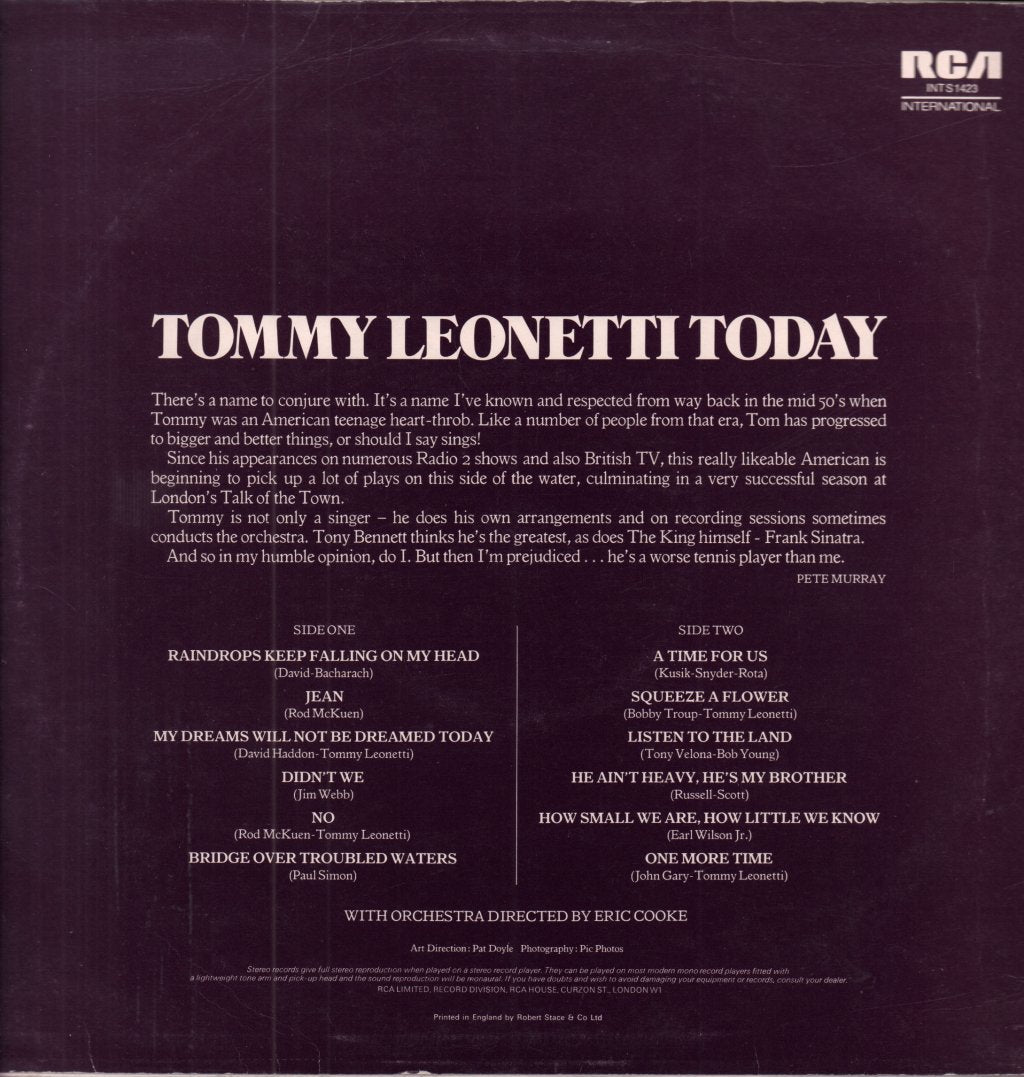 Tommy Leonetti - Today - Lp