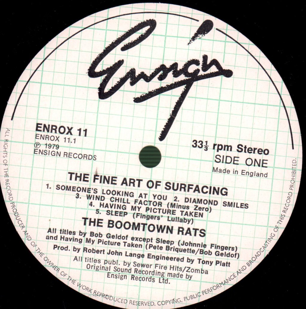 Boomtown Rats - Fine Art Of Surfacing - Lp