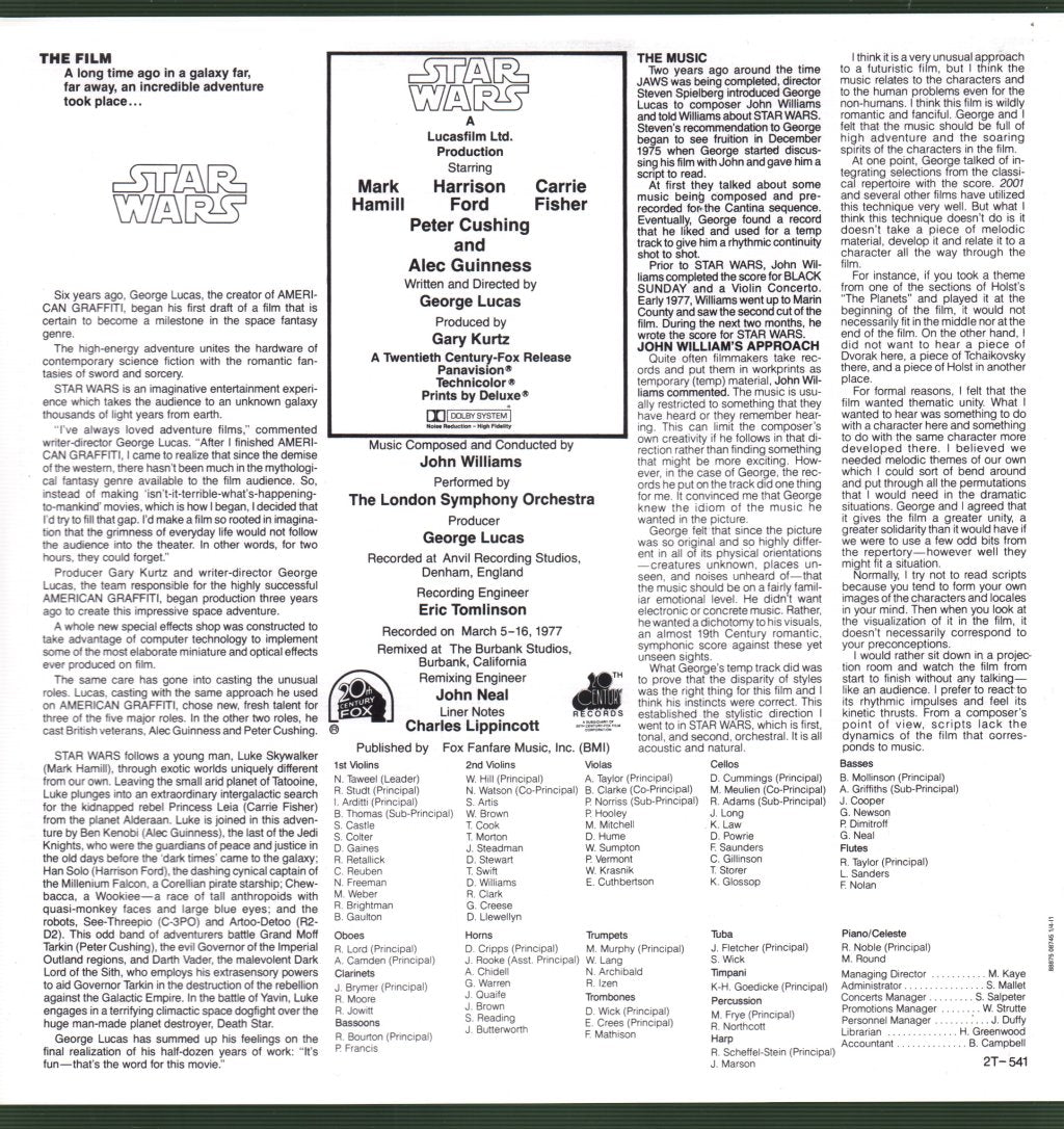 John Williams - Star Wars (Original Soundtrack) - Double Lp