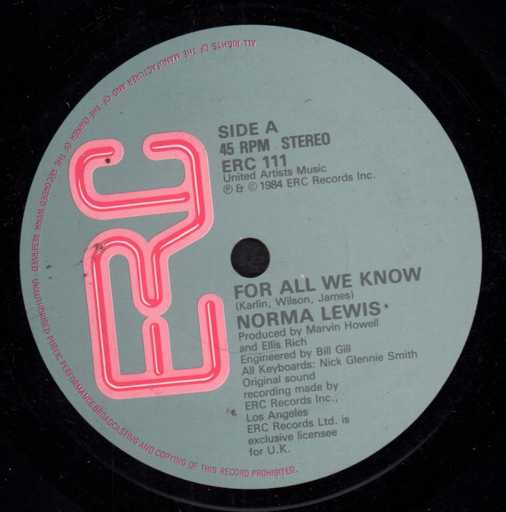 Norma Lewis - For All We Know - 7 Inch