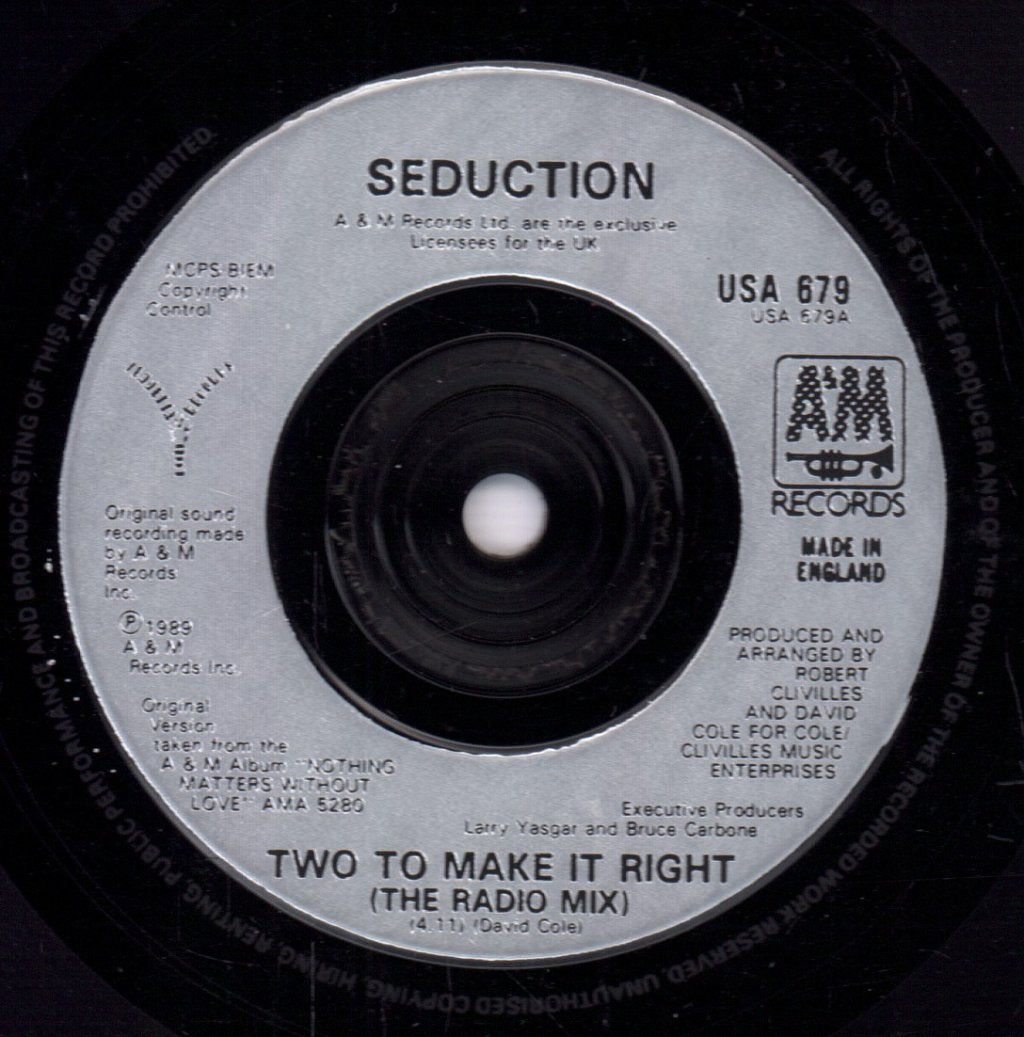 Seduction - Two To Make It Right - 7 Inch