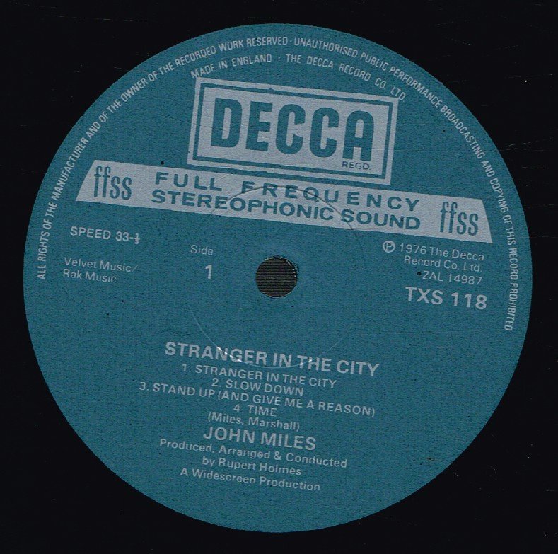 John Miles - Stranger In The City - Lp