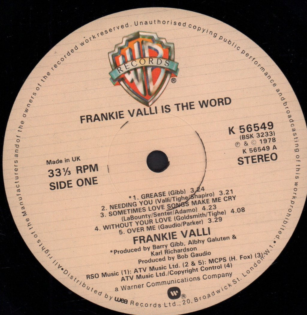 Frankie Valli - Is The Word - Lp