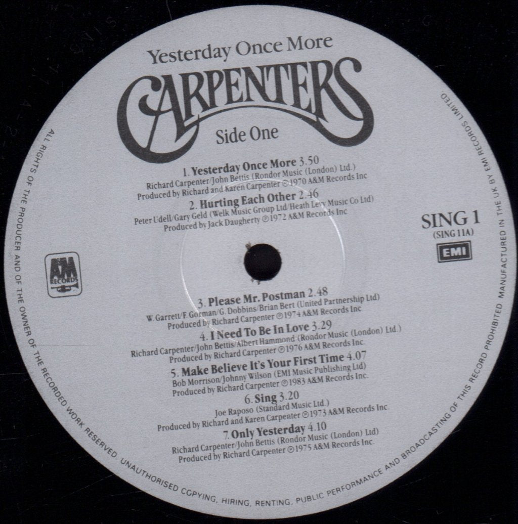Carpenters - Yesterday Once More - Double Lp
