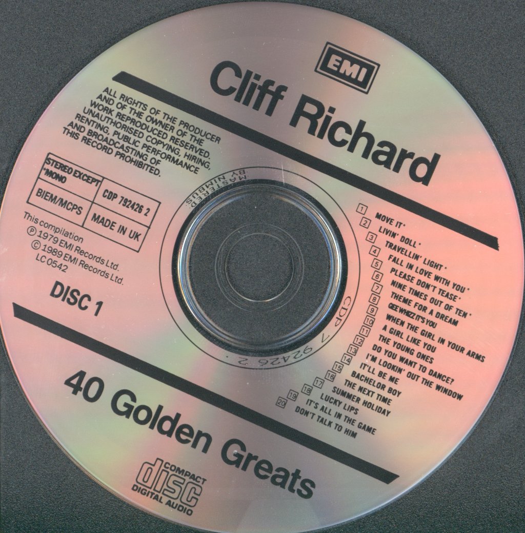 Cliff Richard - 40 Golden Greats - Double Cd