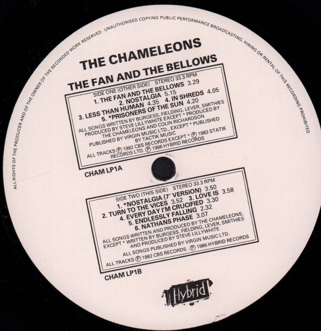 Chameleons - Fan And The Bellows - Lp