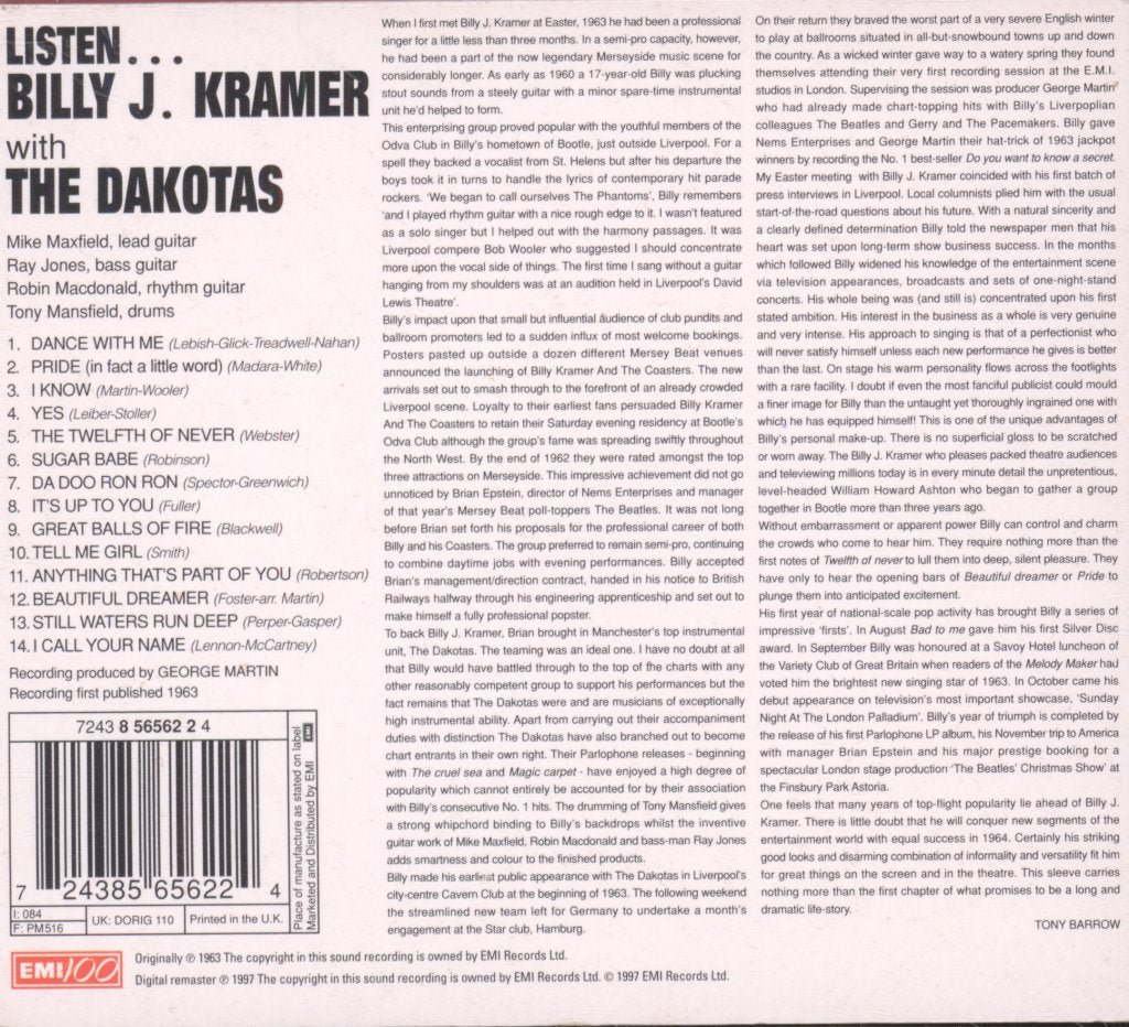 Billy J. Kramer & The Dakotas - Listen... - Cd