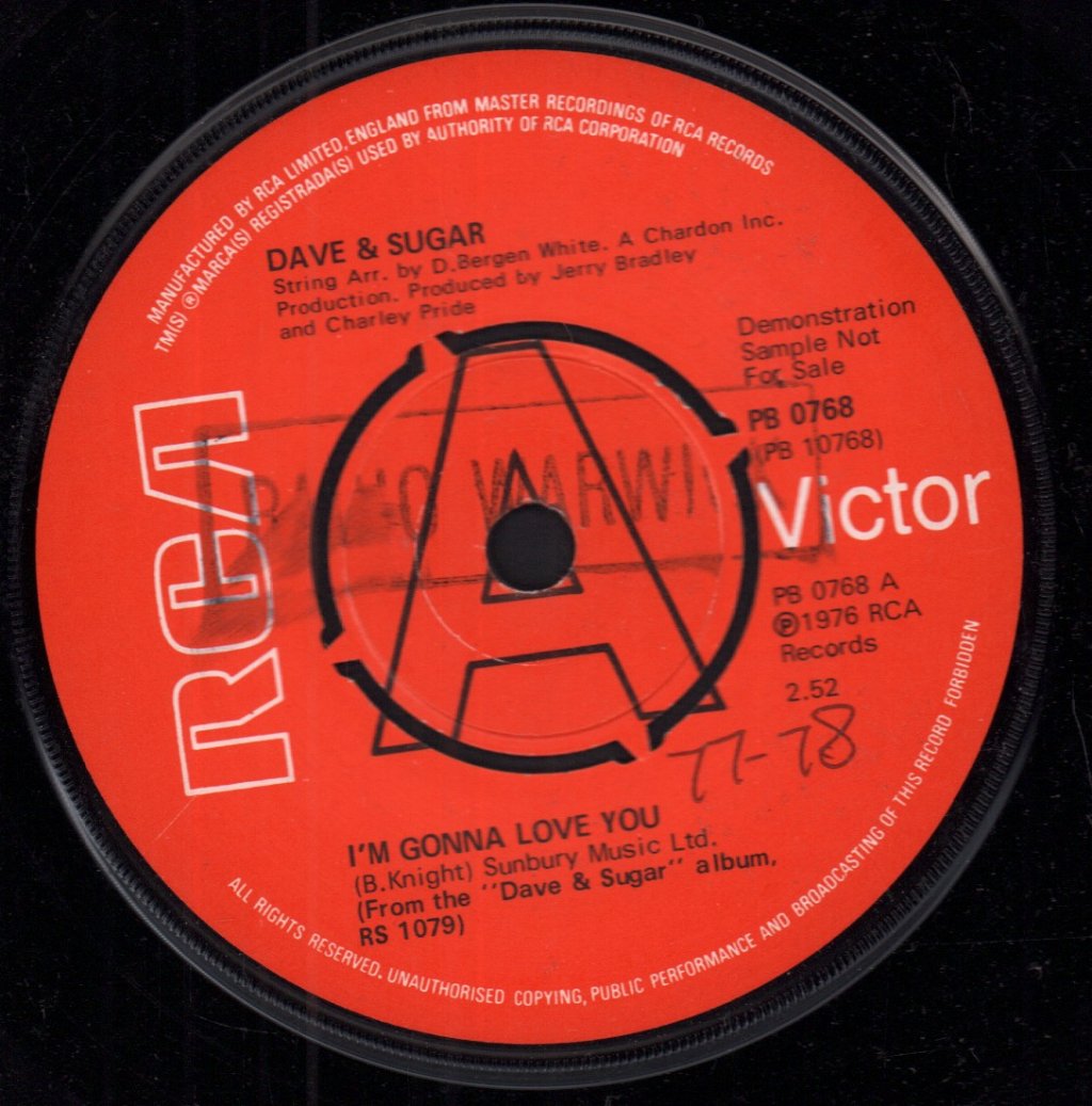 Dave And Sugar - I'm Gonna Love You - 7 Inch