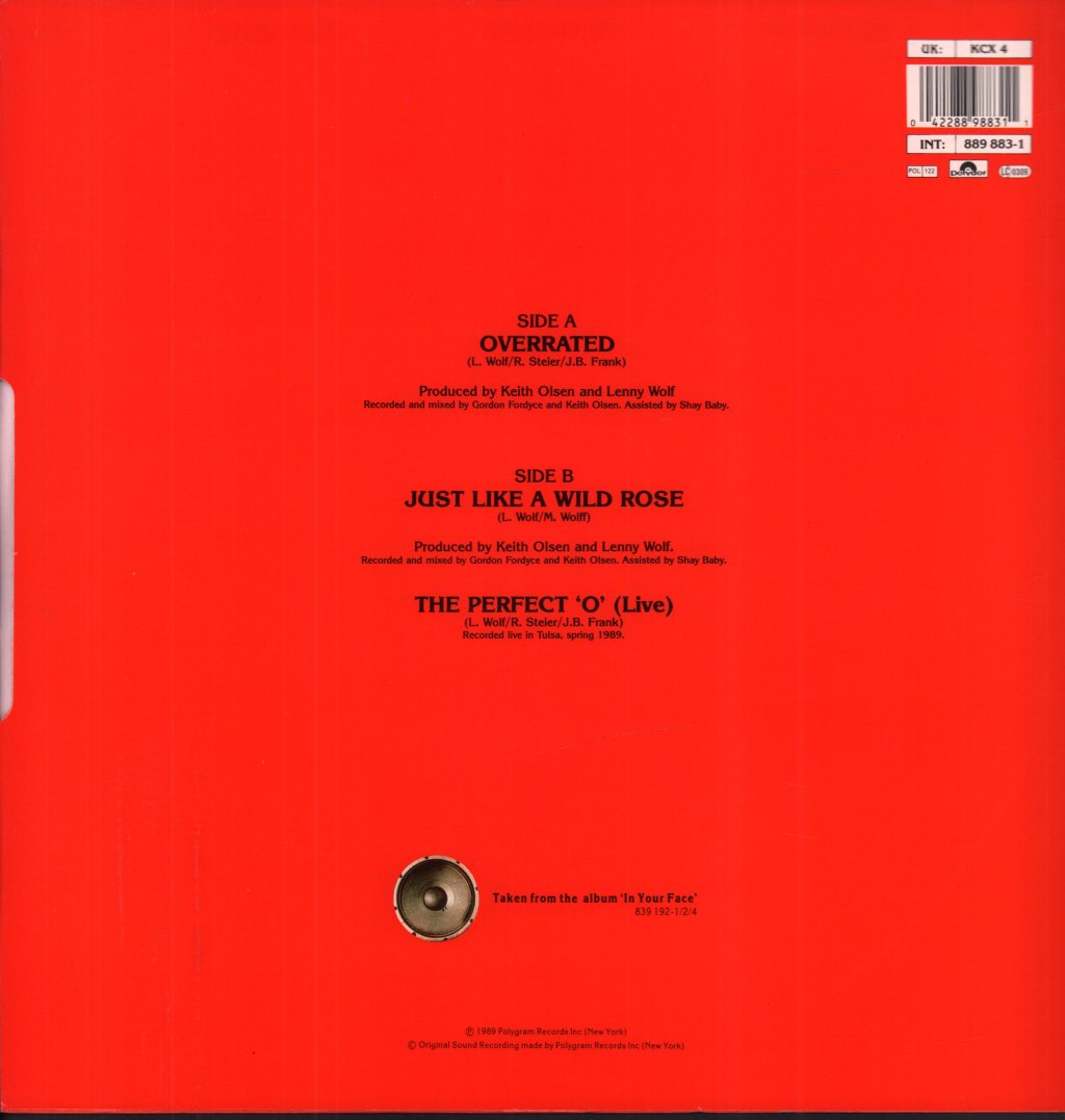 Kingdom Come (80'S/90'S Rock/Metal Group) - Overated - 12 Inch
