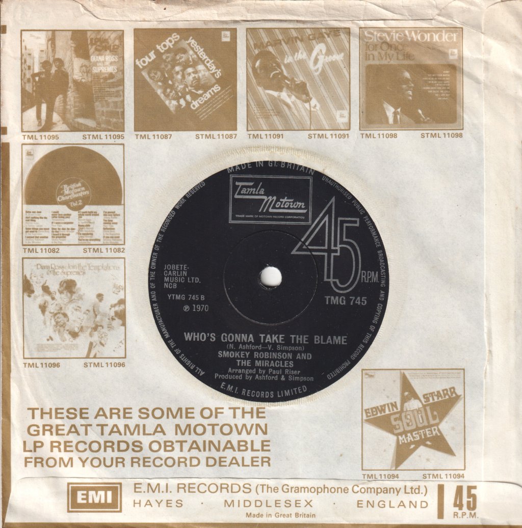 Smokey Robinson And The Miracles - Tears Of A Clown - 7 Inch