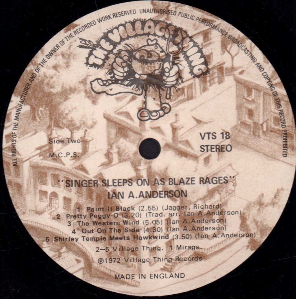 Ian A Anderson - Singer Sleeps On As Blaze Rages - Lp