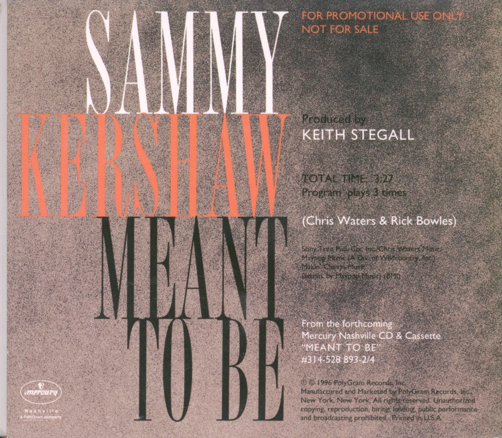 Sammy Kershaw - Meant To Be - Cd