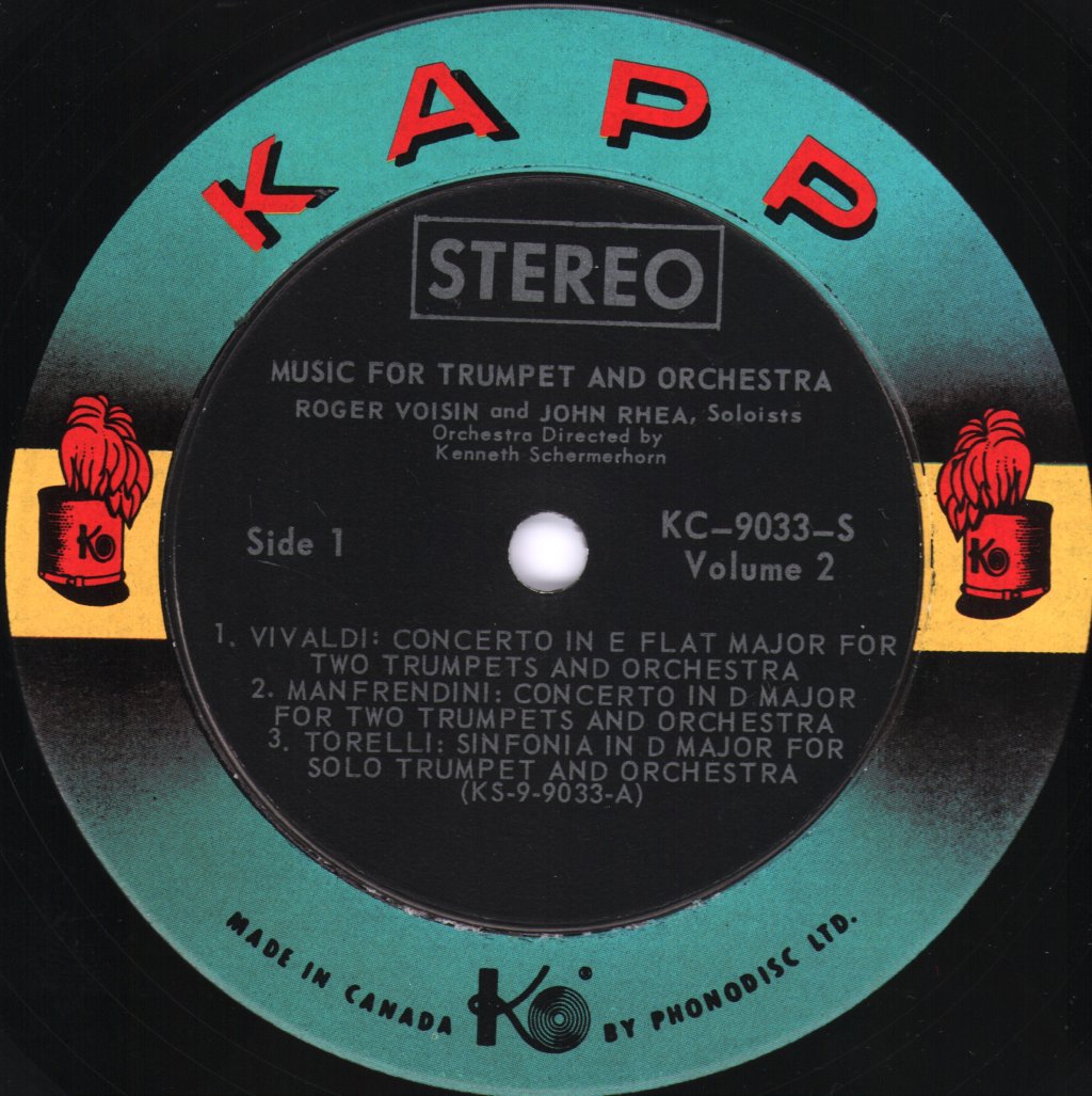 Roger Voisin / John Rhea / Kenneth Schermerhorn - Music For Trumpet & Orchestra Vol. 2 - Lp