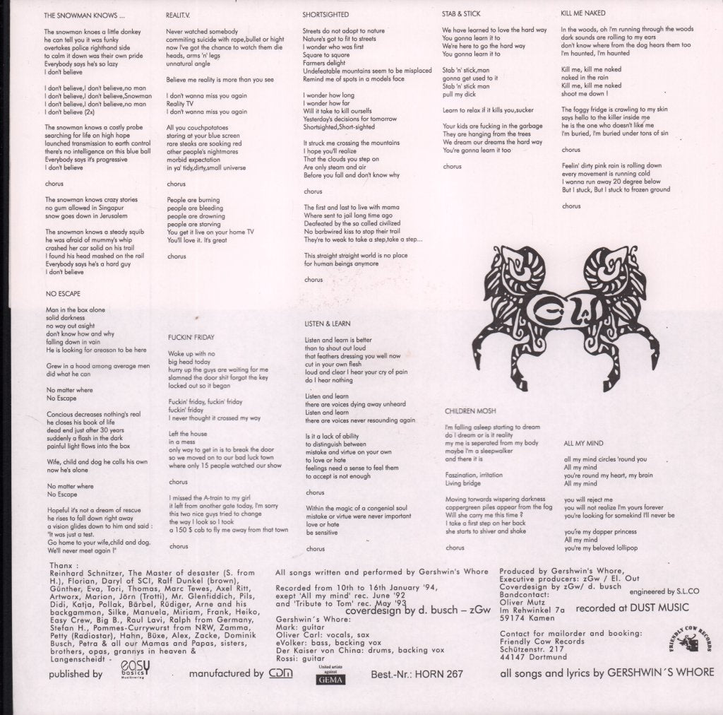 Gershwin's Whore - Kill Me Naked - Lp