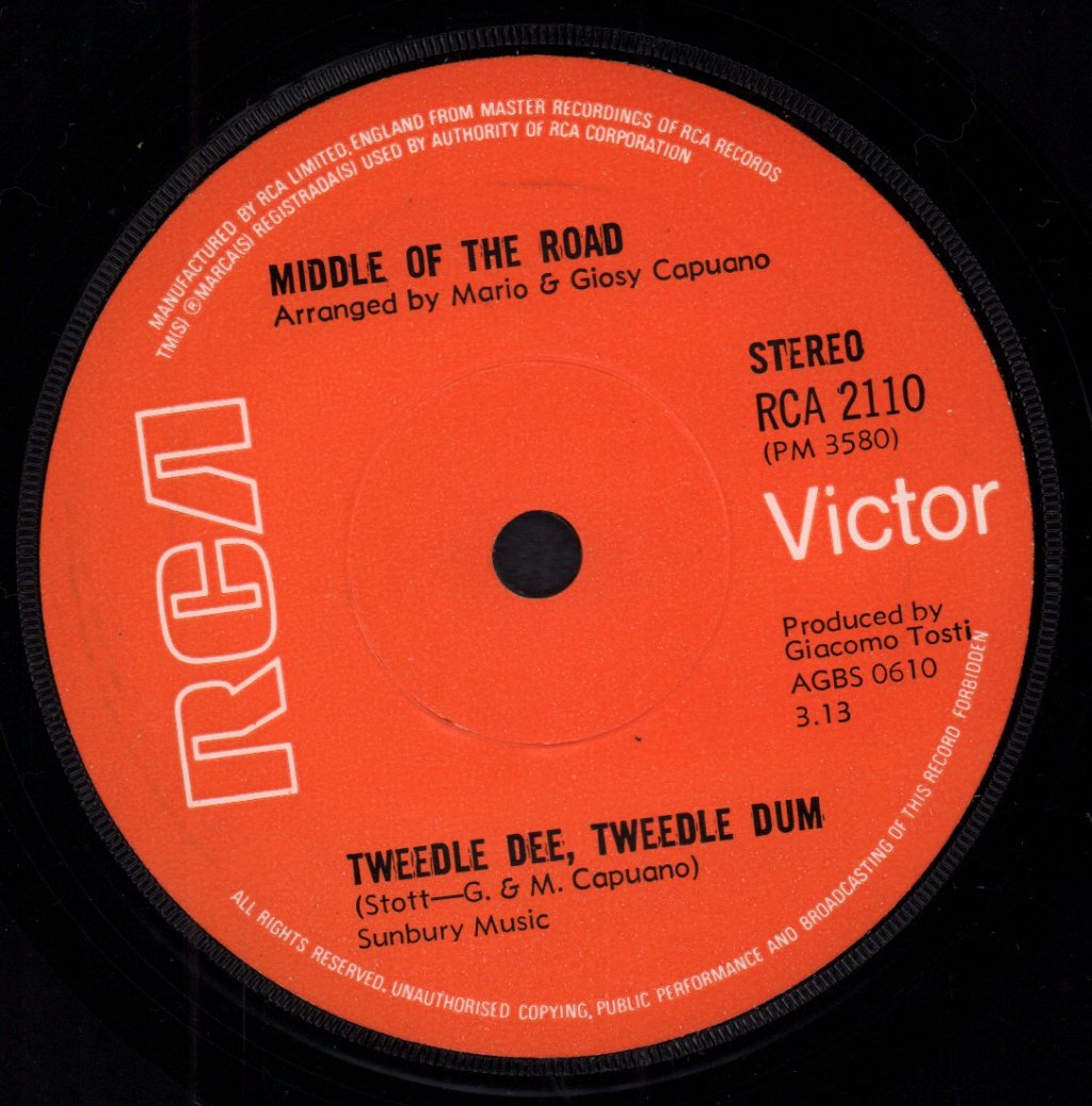 Middle Of The Road - Tweedle Dee Tweedle Dum - 7 Inch