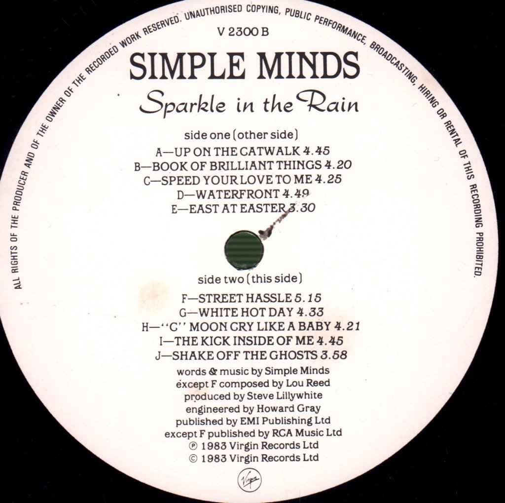 Simple Minds - Sparkle In The Rain - Lp