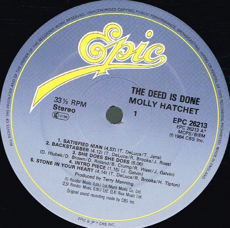 Molly Hatchet - Deed Is Done - Lp