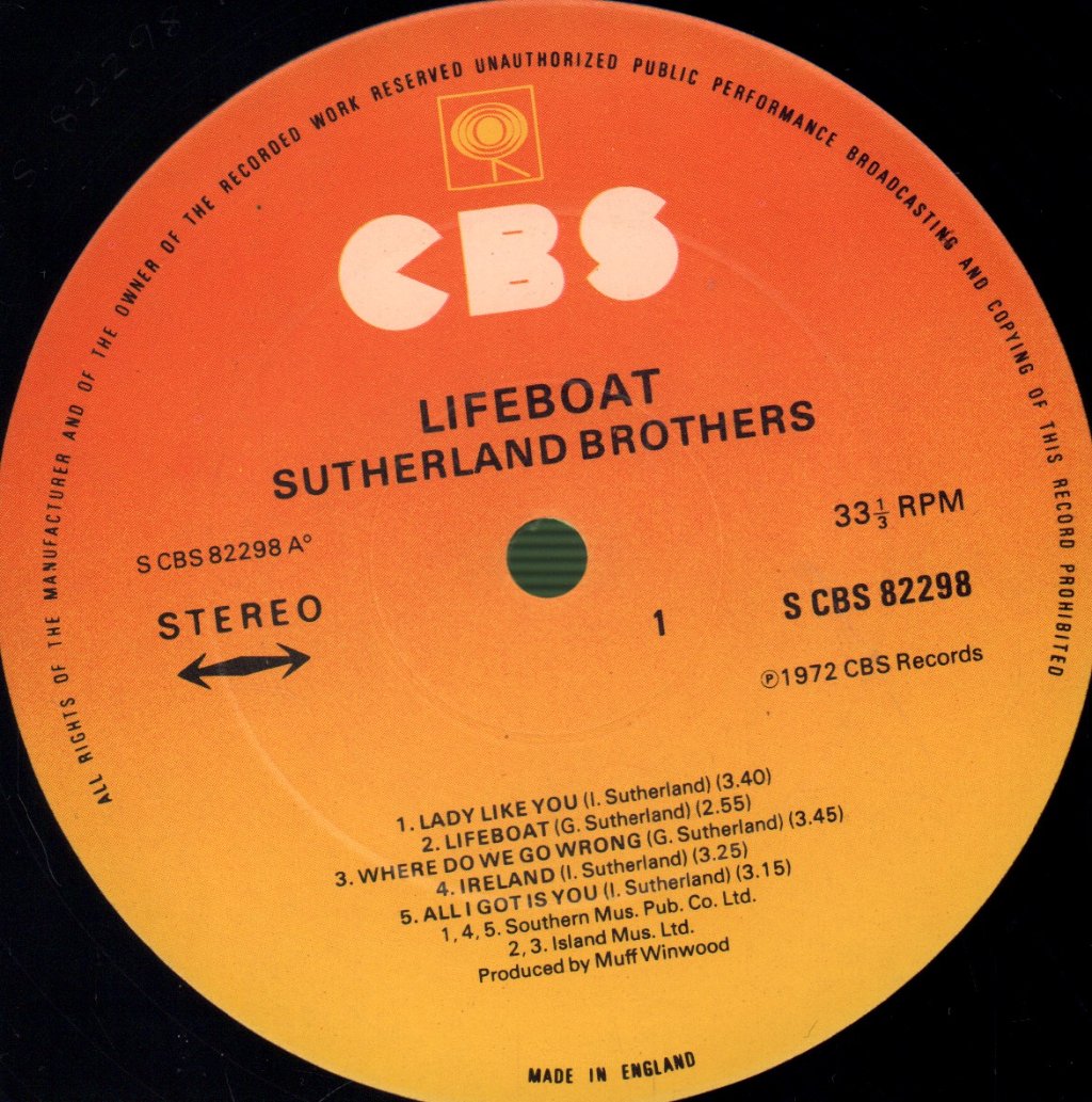 Sutherland Brothers - Lifeboat - Lp