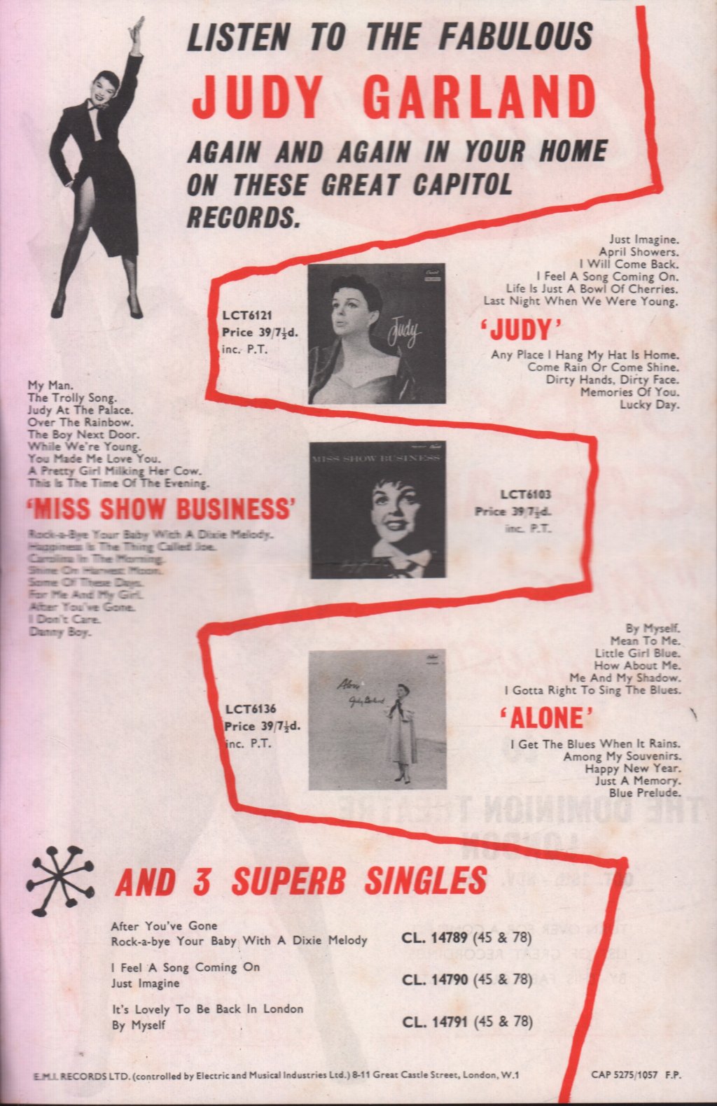 Judy Garland - It's Lovely To Be Back In London - 7 Inch